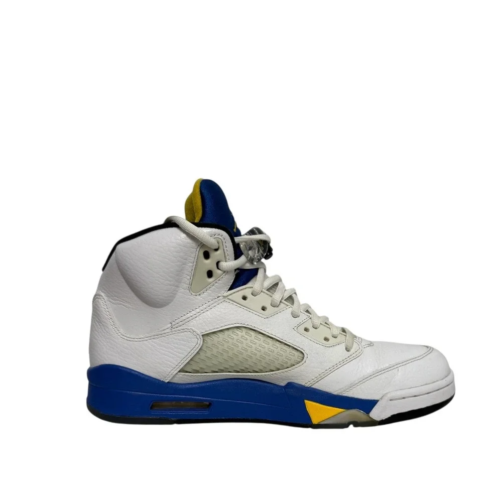 Air Jordan 5 Retro Laney‎ JSP White Varsity Royal Maize CD2720-100 Mens High Top